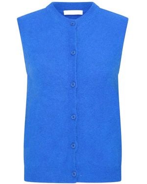 By-Bar Meya Vest Met Knopen - Blauw