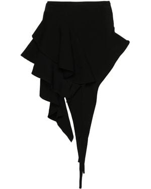 Mugler Asymmetric Knitted Mini Skirt - Black