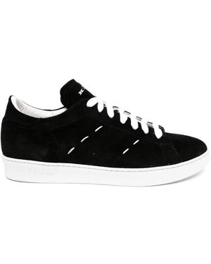 Kiton ステッチ レザースニーカー - ブラック