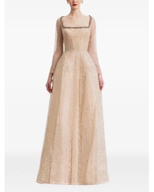 Gemy Maalouf Embellished Maxi Dress - Natural