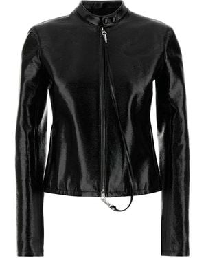 Courreges Vinyl Biker Jacket - Black