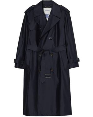 Burberry Hoxton Trenchcoat Aus Seide - Blau