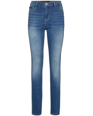 Philipp Plein High-Waist Jeggings - Blue