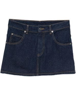 Charles Jeffrey Knit-Pocket Denim Mini Skirt - Blue