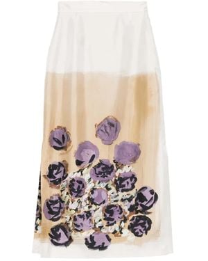 Antonio Marras Floral-Print Pencil Skirt - White