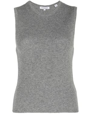 Veronica Beard Sid Ribbed Tank Top - Gray