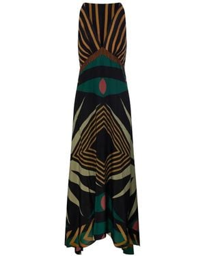 VOLANTIS Art Summer Midi Dress - Black