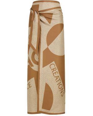 Ferragamo Wikkeldoek Met Print - Naturel
