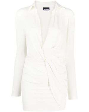 Jacquemus La Robe Bahia Jersey Minidress - White