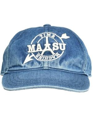 MASU Embroidered-Logo Denim Cap - Blue