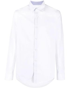 ARMANI EXCHANGE Logo-Embroidered Long-Sleeve Cotton Shirt - White
