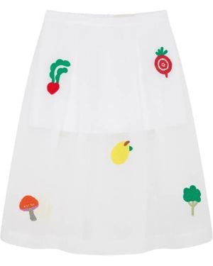Mira Mikati Minijupe À Broderies - Blanc