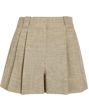 Blazé Milano Pleated-Design Textured Shorts - Natural