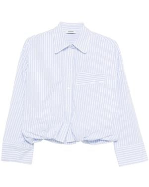 Sandro Cropped Striped Shirt - White