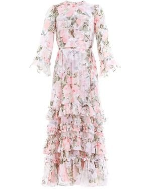 Needle & Thread Vestido Rose Powder Con Volantes - Rosa