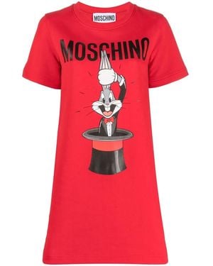 Moschino Bugs Bunny Print Dress - Red