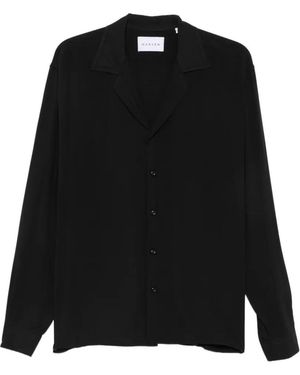 MARSĒM Camp-Collar Long-Sleeve Shirt - Black