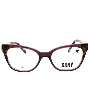DKNY Cat-Eye Tortoiseshell-Effect Glasses - Purple