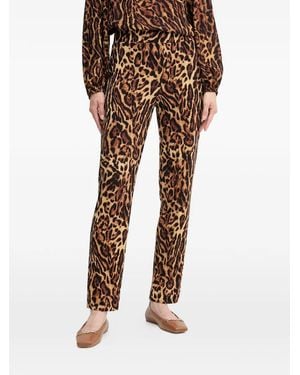 Joseph Ribkoff Animal-Print Split-Hem Trousers - Brown