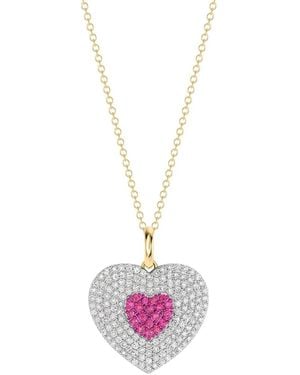 Phillips House Infinity Heartbeat Sapphire And Diamond Necklace - Pink
