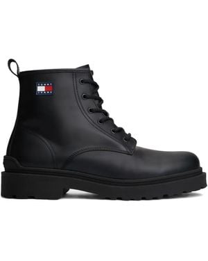 Tommy Hilfiger Lace-Up Logo-Detail Boots - Black