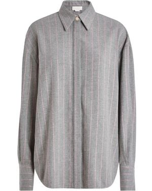 Genny Pinstripe-Pattern Shirt - Grey