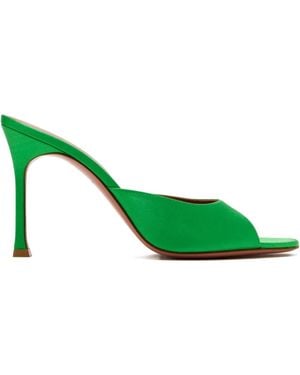 AMINA MUADDI 95Mm Satin Sandals - Green