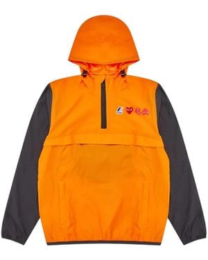 COMME DES GARÇONS PLAY Hooded two-tone jacket - Naranja