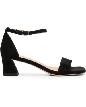 Linda Baumann Buckle-Fastening Block-Heel Sandals - White