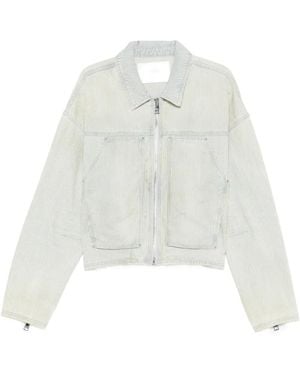Purple Brand Striped Zip Jacket - White