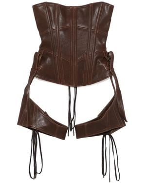 KNWLS Leder-Corsage Mit Abnehmbaren Chaps - Braun