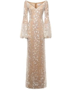 Genny Flower-Embellishment Maxi Dress - Natural