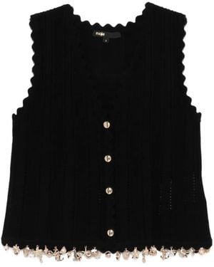 Maje Cárdigan Con Cuello En V - Negro