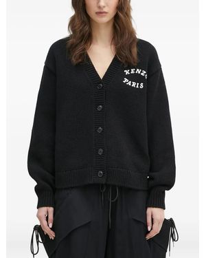 KENZO Verdy Market" Floral-Embroidered Cardigan - Black