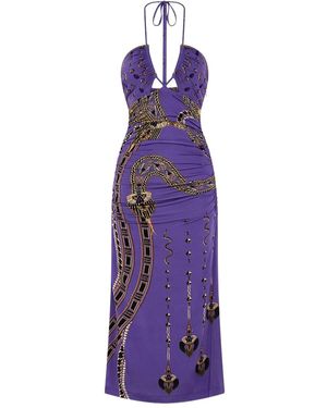 CAMILLA Luxorland Lady Halterneck Midi Dress - Purple