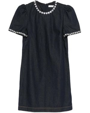 Zimmermann Embellished Denim Mini Dress - Black