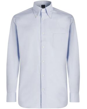 BOGGI Regular Fit Pinpoint Cotton Shirt - Blue