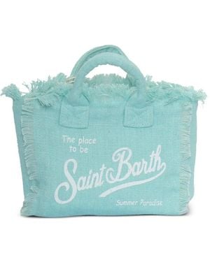 Mc2 Saint Barth Mini Vanity Frayed Tote Bag - Blue