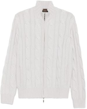Doriani Cardigan Mit Zopfmuster - Weiß