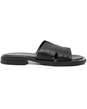 SERGIO MORETTI FIRENZE Woven Leather Sandals - Black