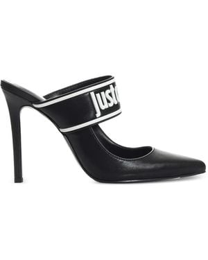 Just Cavalli Pointed-Toe Heeled Mules - Black