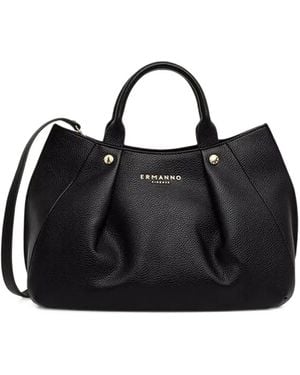ERMANNO FIRENZE Logo-Lettering Zip-Fastening Tote Bag - Black