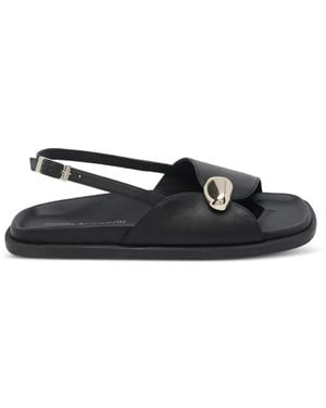 Ángel Alarcón Square-Toe Buckle Sandals - White