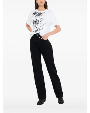Liu Jo T-Shirt Met Bloemenprint - Blauw