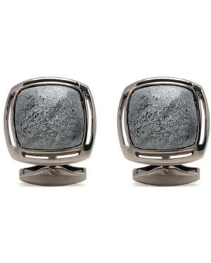 Tateossian Boutons De Manchette À Logo Gravé - Gris