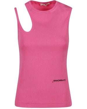 hinnominate Cut-Out Ribbed Top - Pink