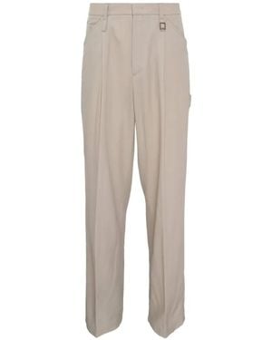 WOOYOUNGMI Elasticated-Waist Carpenter Trousers - Natural