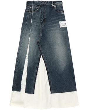 Maison Mihara Yasuhiro レイヤード デニム フレアスカート - ブルー