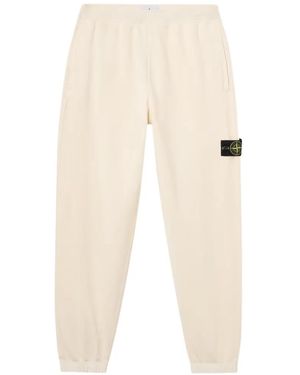 Stone Island Pantalones Joggers 6200002 De Algodón Orgánico Y Tejido Polar - Neutro