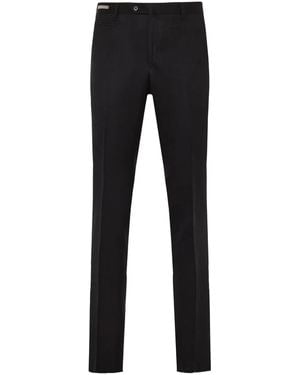 Corneliani Raw-Edge Wool Trousers - Black